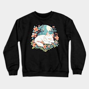 Cottagecore Kawaii Anime Cat Gifts Girls Womens Funny Cat Crewneck Sweatshirt